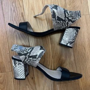 Cole Haan Snake Print Heeled Sandals, Size 8